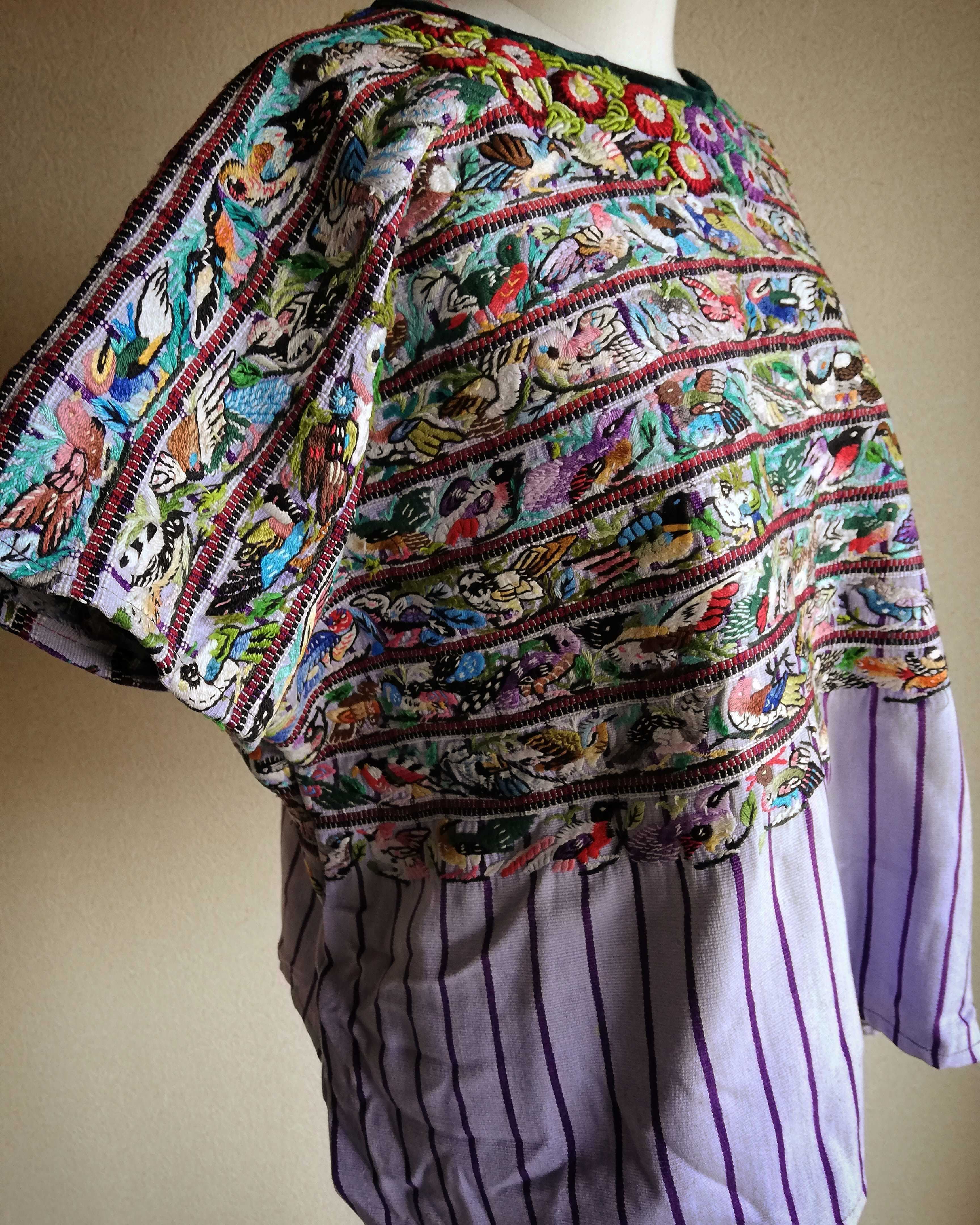 レディース *グアテマラ・民族衣装ウィピル 機械刺繍ポンチョ* | www